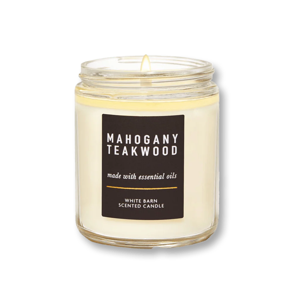 Bath & Body Works White Barn Mahogany Teakwood Scented Candle
