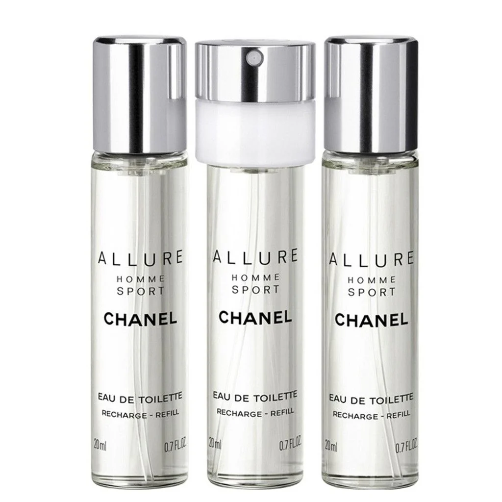 Chanel Allure Homme Sport EDT Refillable Travel Gift Set - Image 2