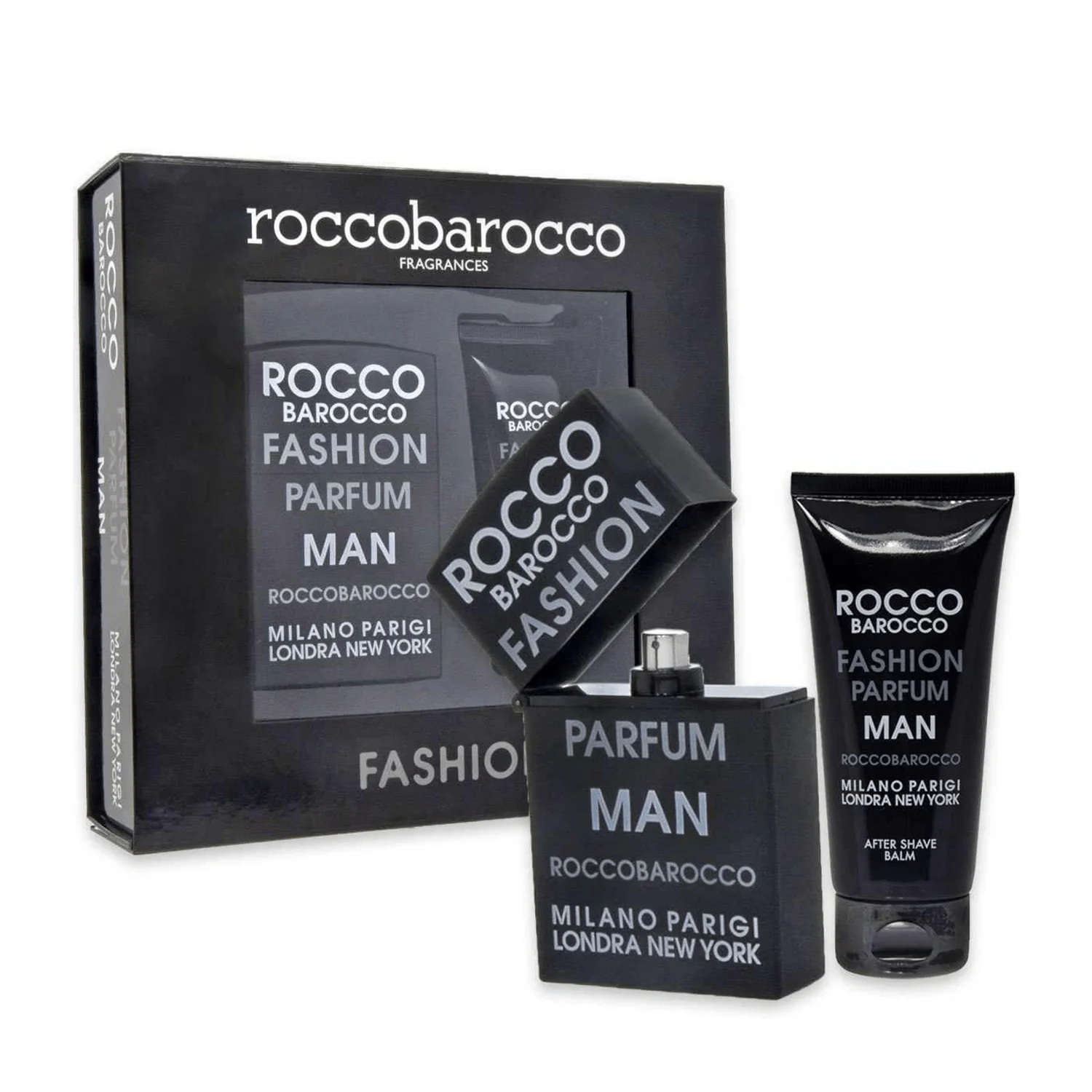 Roccobarocco Fashion Man EDT and Aftershave Balm Gift Set for Men
