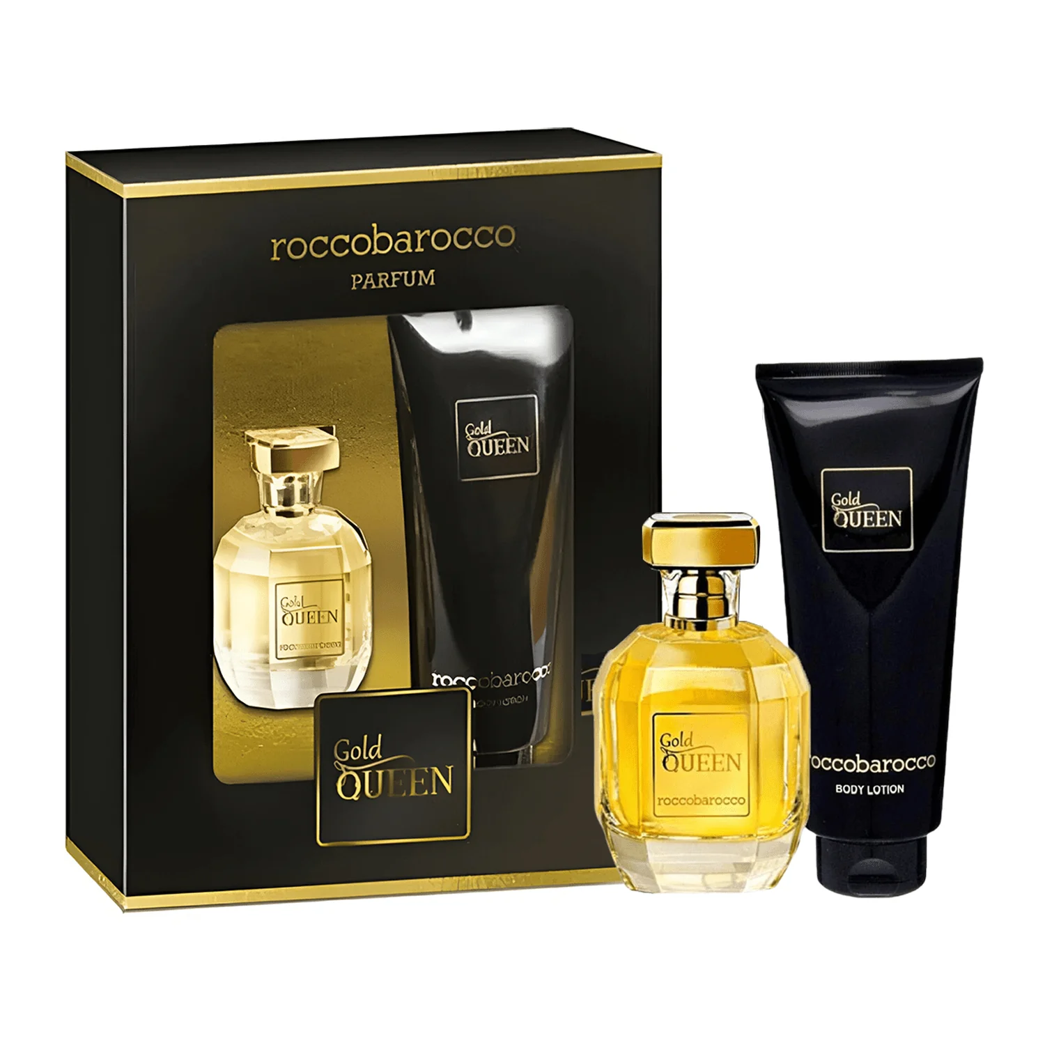 Roccobarocco Gold Queen EDP Body Lotion Gift Set for Women