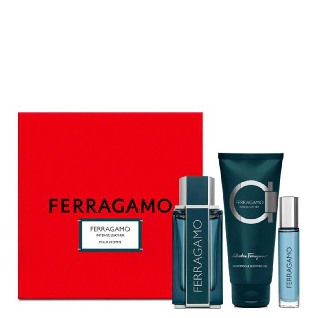 Salvatore Ferragamo Intense Leather EDP Shampoo & Shower Gel Gift Set for Men
